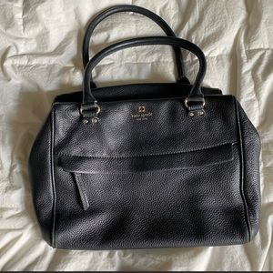 Kate Spade Shelby Grant Park black leather satchel.